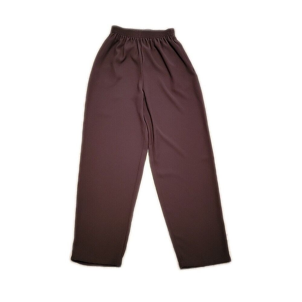 Beverly Rose Elastic Waist Pull On Pants ~ Sz M ~Brown ~High Rise ~ 29.5" Inseam